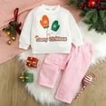 thumbnail image 2 of Gvdentm Baby Girl Clothes 12 Months Toddler Girl Outfits Ruffle Shirt Pants Cute Outfit Set Baby Girl Fall Winter Clothes(White,6-9 Months), 2 of 9