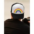 thumbnail image 3 of Be Proud Pride Hat - LGBTQ Support Apparel - Gay Equality Design with Rainbow Flag - Ideal for Parades and Festivals - Adjustable Mesh Cap - One Size Fits Most - Navy/White, 3 of 5