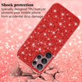 thumbnail image 4 of Compatible with Samsung Galaxy S23 Ultra Case, Glitter Sparkly Samsung S23 Ultra Phone Case with Slim Silicone Shockproof Protective Bumper Cover for Cute Girls Women (Red), 4 of 14