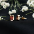 thumbnail image 3 of Rosec Jewels Emerald Cut Garnet Stud Earrings for Women - AAA Quality - 1.4 Ct - January Birthstone Earrings - Ready to Gift for Birthday, 14K Yellow Gold, 3 of 8