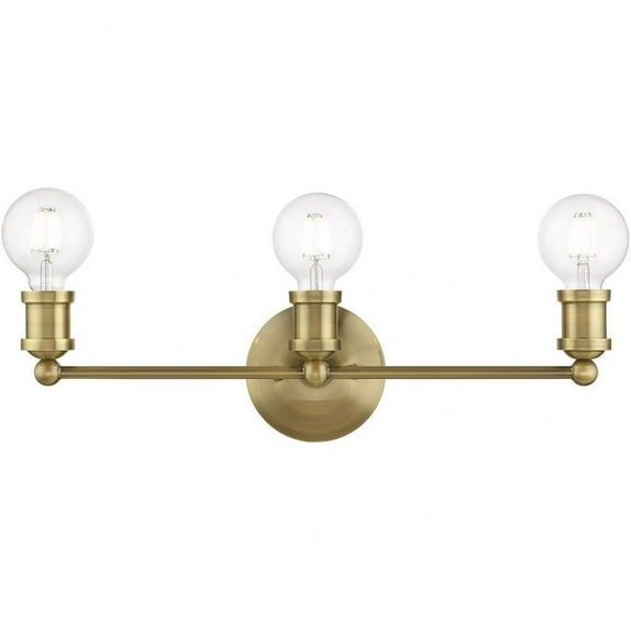 3 Light Ada Bathroom Light in Transitional Style-5.13 inches Tall and 20.25 inches Wide-Antique Brass Finish Bailey Street Home 218-Bel-4821228