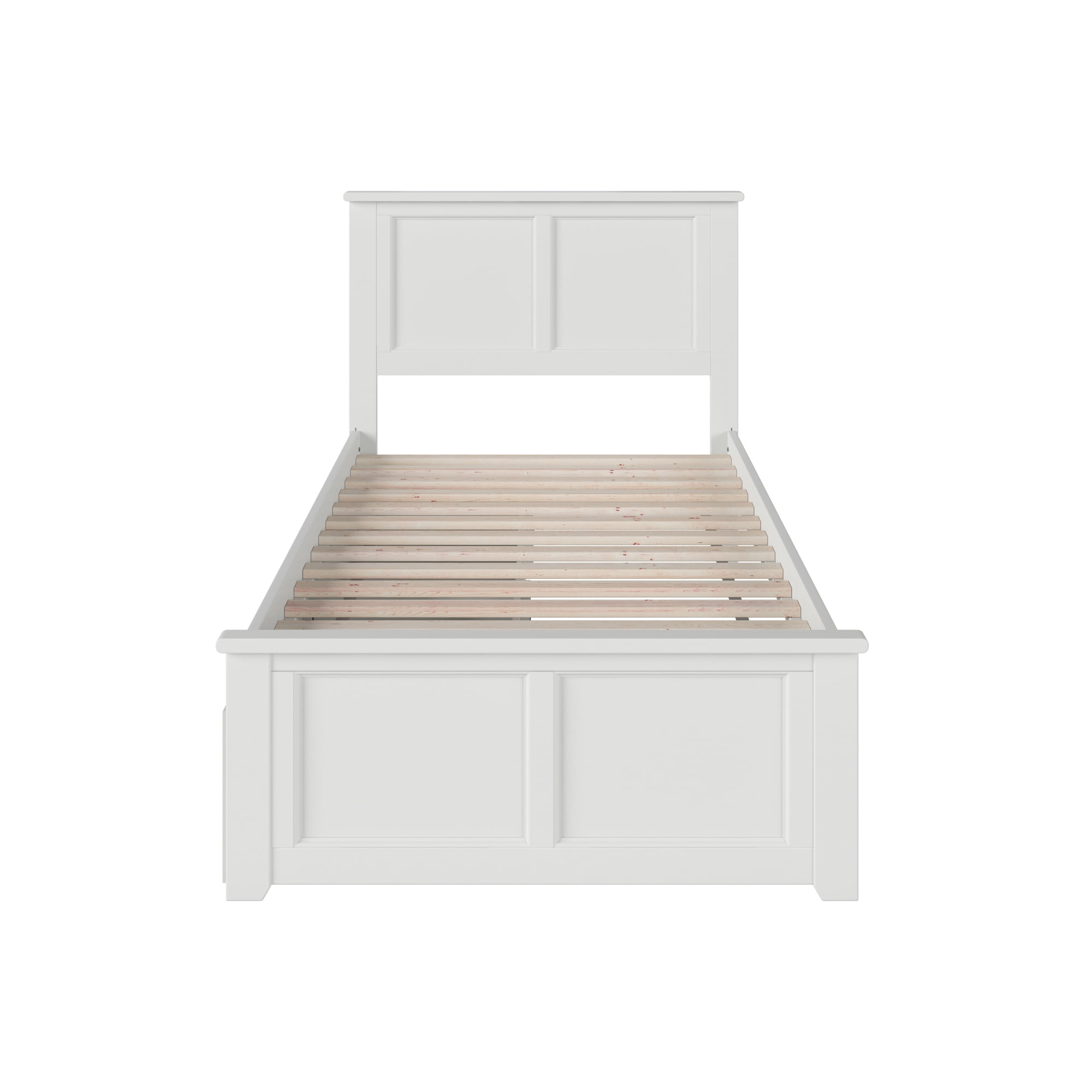 AFI Madison Twin Wood Platform Bed with Matching Footboard & Storage Drawers, White