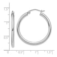 thumbnail image 3 of 14K White Gold Earring Hoop Women'S 30 mm Polished 2.5Mm Lightweight Tube Earrings, 3 of 3