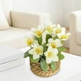 thumbnail image 4 of Artificial Potted Flowers with Woven Basket, Fake Floral Decor for Home, Patio & Tabletop, 4 of 9