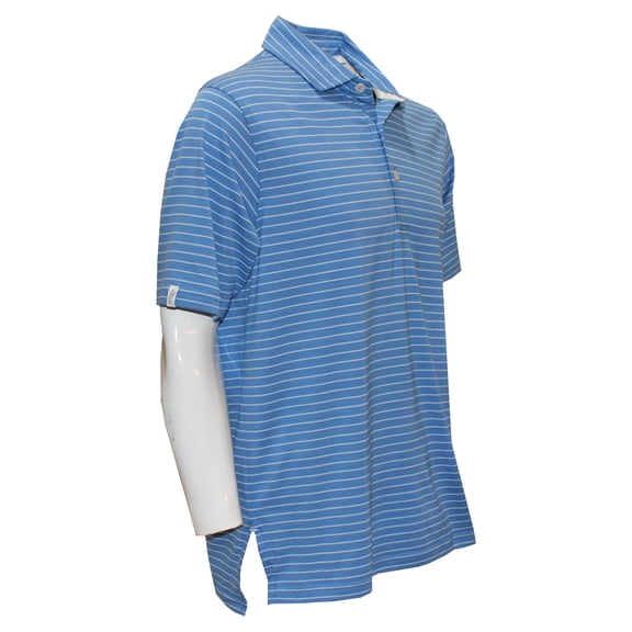 Ashworth Golf Men's Listado Stripe Polo Shirt - Large Cobalt/Chambray -