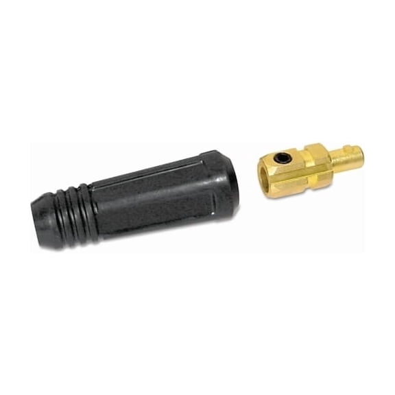 Dinse Style Cable Plug and Socket, Male, Ball Point Connection, #1 AWG to 1/0 AWG Cable Capacity