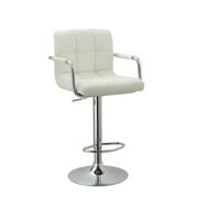 White Leatherette Swivel-adjustable Retro Bar Stool by Overstock