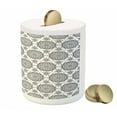 thumbnail image 3 of Tribal Piggy Bank, South Eastern Folklore Design with Geometric Circles Wedding Themed Pattern, Ceramic Coin Bank Money Box for Cash Saving, 3.6" X 3.2", Black and White, by Ambesonne, 3 of 4