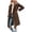 Brown, variant on Elegant Solid Wool Blend Long Coat with Classic Notched Collar and Double Front for Everyday and Travel Autumn Winter Outside Wear, GY2, XL