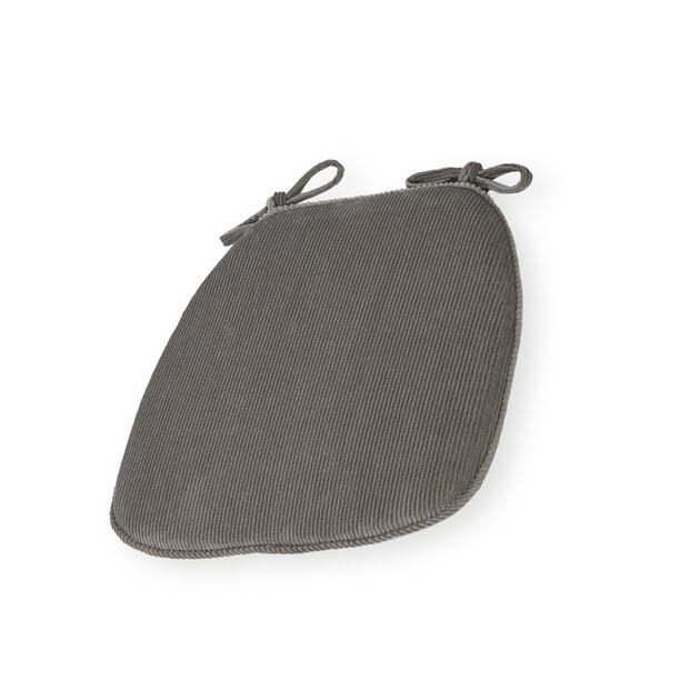 Billuyoard Almohadillas de pana para silla en forma de U, cojín con lazos, cojines antideslizantes, soporte de cadera, almohada de respaldo, Decoración del hogar Gris-plata Billuyoard HA083995-01