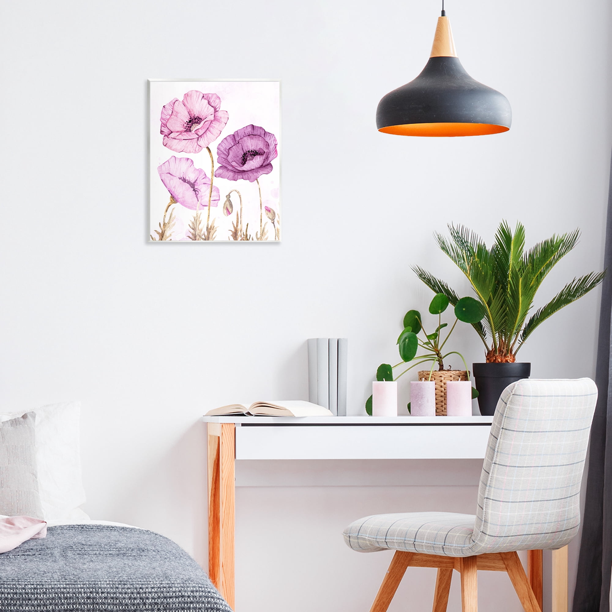 Stupell Industries Bright Poppies in Purple Wall Plaque Art, design by Kim Allen