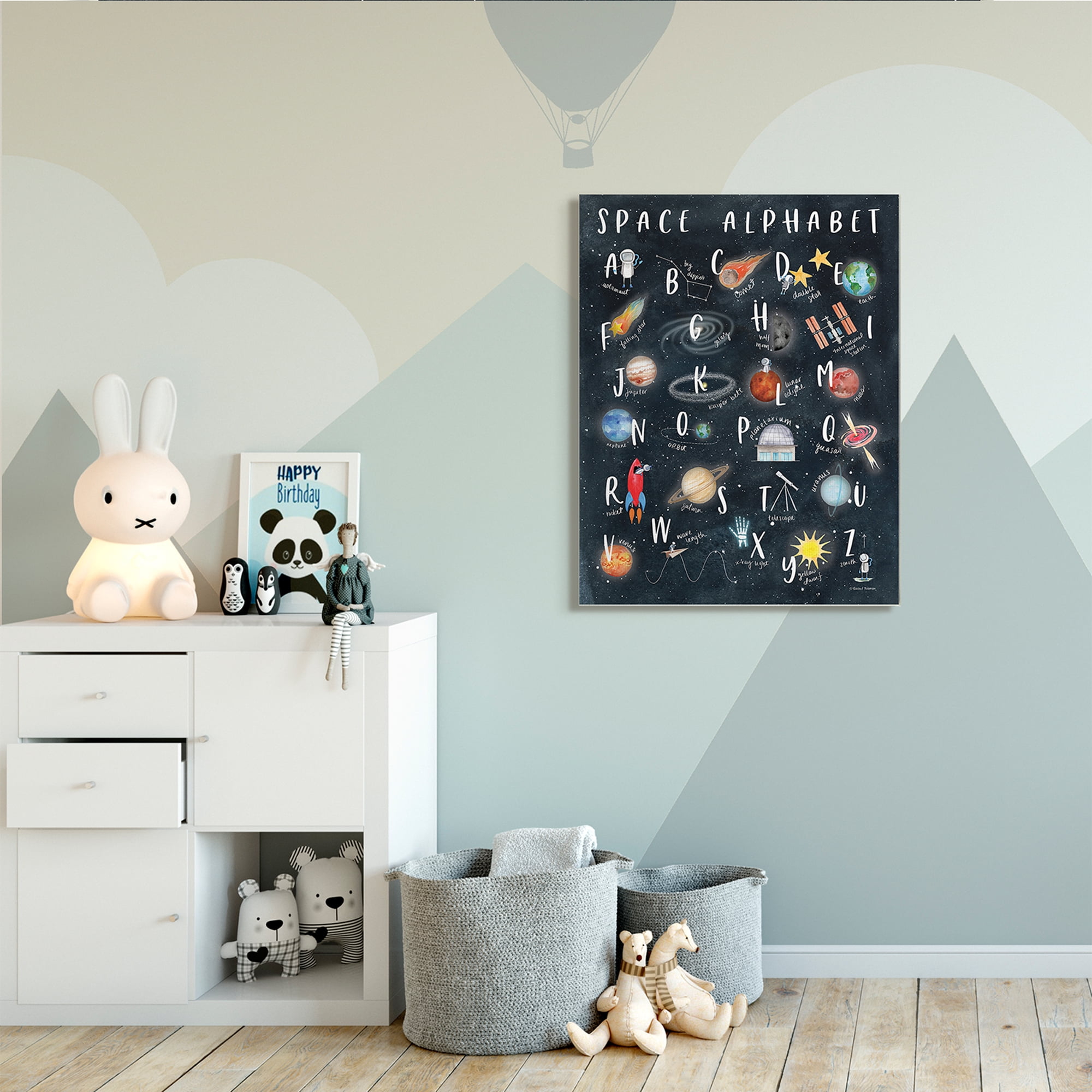 Stupell Industries Space Alphabet Playful Big Dipper Earth Galaxy,36 x 48,Designed by Rachel Nieman