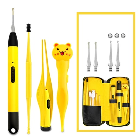 Tomshine Earpicks Ear Wax Removal Tools with LED Light Flashlight Earpick Ear Spoon Tweezers Ear Cleaner for Ear Care Ear Cleaning Tool with Case