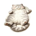 thumbnail image 2 of Cute Cream Tabby Kitten Rug Cozy Velvet Sleeping Cat Mat For Bathroom Sink Vanity Bedroom Corner Nook Warm Touch For Bare Feet Home Accent Decor (60x90cm), 2 of 5
