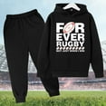thumbnail image 2 of Kids Clothes Boys 2T-3T New Hooded Football Personality Letter Printed Hoodie Pants Children's Casual Fashion Trend American Football Fans Sports Rugby Activity Gift Z0G-Black, 5-6 Years, 2 of 3