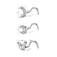 thumbnail image 4 of ZS 20G 3Pcs CZ Nose Studs Moon Star Corkscrew Nose Rings Stainless Steel Nostril Piercing for Women, 4 of 5