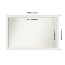 Amanti Art Custom Wall and Bathroom Mirror (28.5 x 43.5 in.), Vanity White Narrow Frame