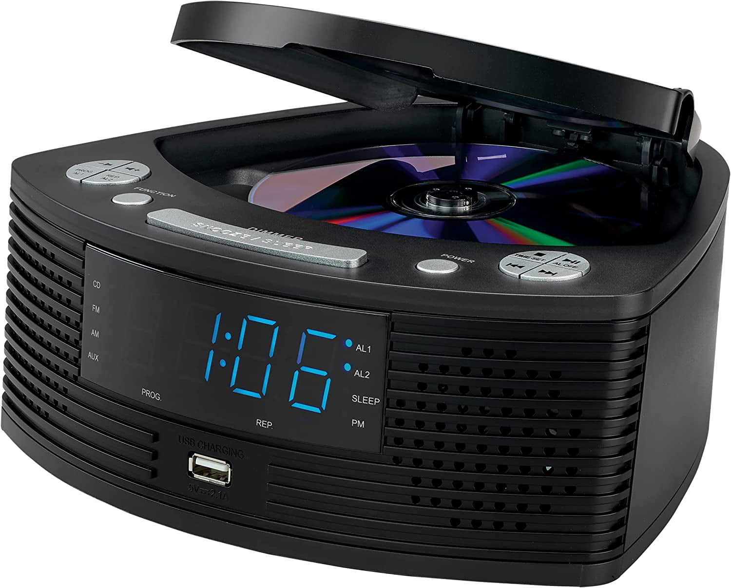 Jensen Stereo Compact Disc Player with AM/FM Digital Dual Alarm Clock Radio