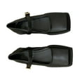 thumbnail image 4 of Zapatos de plataforma con hebilla para mujer, zapatos de tacón cerrados con punta cuadrada, elegantes y ergonómicos, con correa en el tobillo, negro 37, 4 of 13