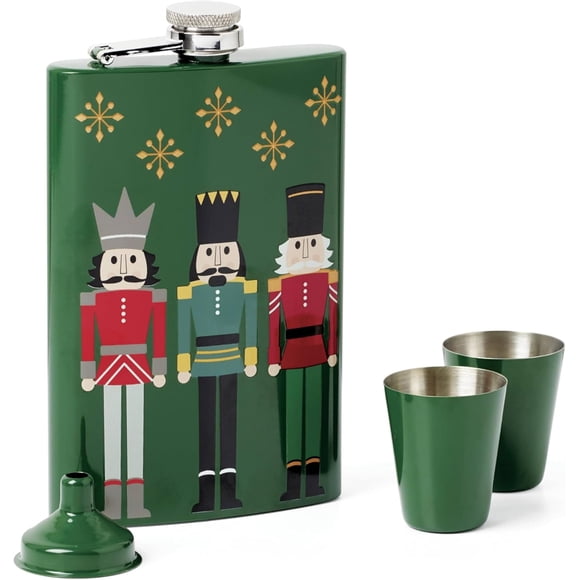 Cambridge 896221 Nutcracker 4-Piece Flask Set