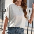 thumbnail image 4 of Blusa de manga corta con cuello redondo para mujer, regalo para mujer Fridja  hjk6501, 4 of 6