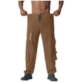 thumbnail image 4 of asjyhkr Men Cargo Pants with Multi Pockets Drawstring Elastic Waist Outdoor Hiking Work Pants, 4 of 7