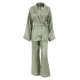 thumbnail image 1 of SAYOO Mujer Casual Homewear Pijama Conjunto Manga Larga Color Sólido Solapa Tops + Pantalones Largos Sueltos + Cinturón SAYOO Moda, 1 of 9
