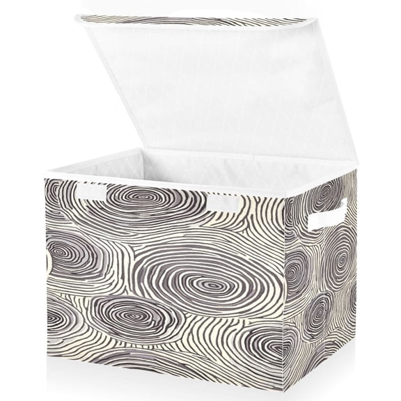 Ryvnso Art Circle Large Lidded Foldable Storage Baskets Cubes Boxes Lids Bin for Home
