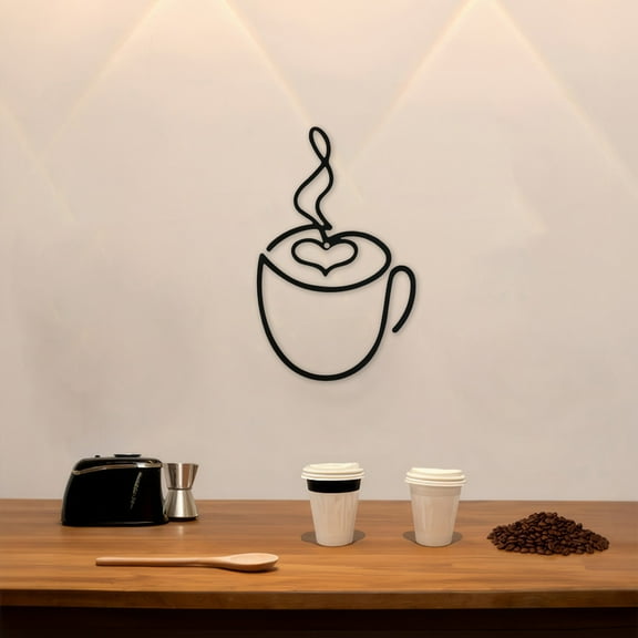 Iron Wall Stickers - Hanging Decorative Pendant for Coffee Shops & Home, 20x13cm, Black