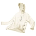 thumbnail image 5 of Men's Summer Jackets Sun Protection Trendy Comfortable Long Sleeve Solid Color Full-Zipper Elastic Cuffs Hoodies Light Shirts With Pockets White 2XL, 5 of 9