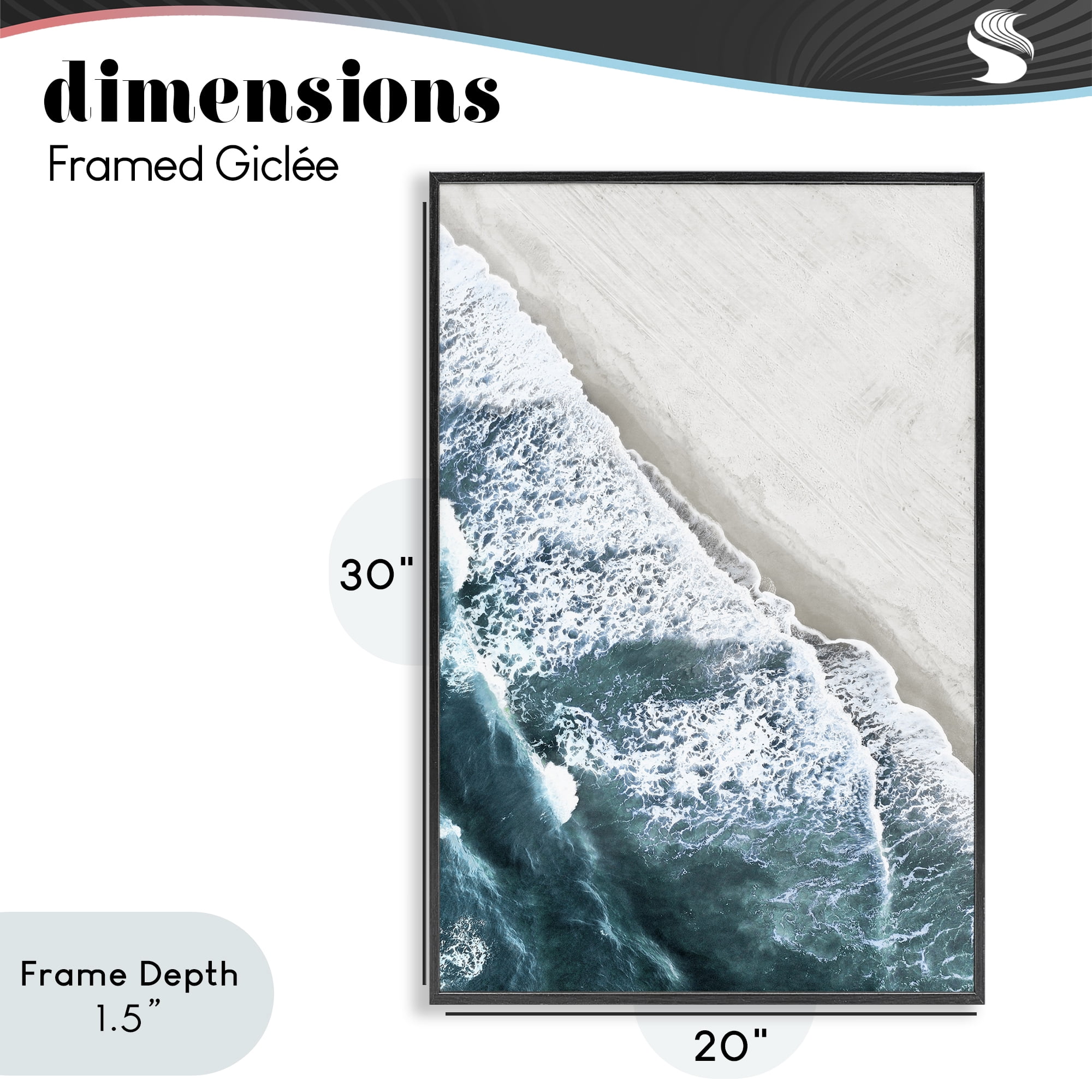 Stupell Industries Corolla Beach Breezy Shoreline Black Framed Giclee Art, design by Natalie Carpentieri