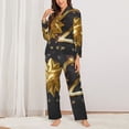 thumbnail image 2 of Hirioo 2025 Happy New Year 1 for Women's Pajama Sets 2 Piece Pjs Women's Long-Sleeved Pajama Set Button Down Sleepwear,S-XXL-Large, 2 of 7