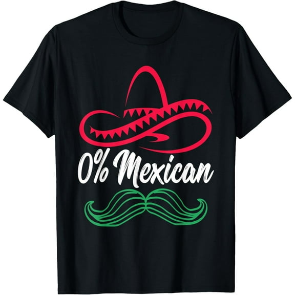 0% Mexican Shirt Mexican Fiesta Party Funny Cinco de Mayo T-Shirt