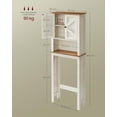 thumbnail image 5 of SONGMICS HOME LIRY Colección - Armario sobre el Inodoro, Organizador de Baño, con Puertas de Granero, Estante Ajustable, Blanco Rústico, 5 of 5