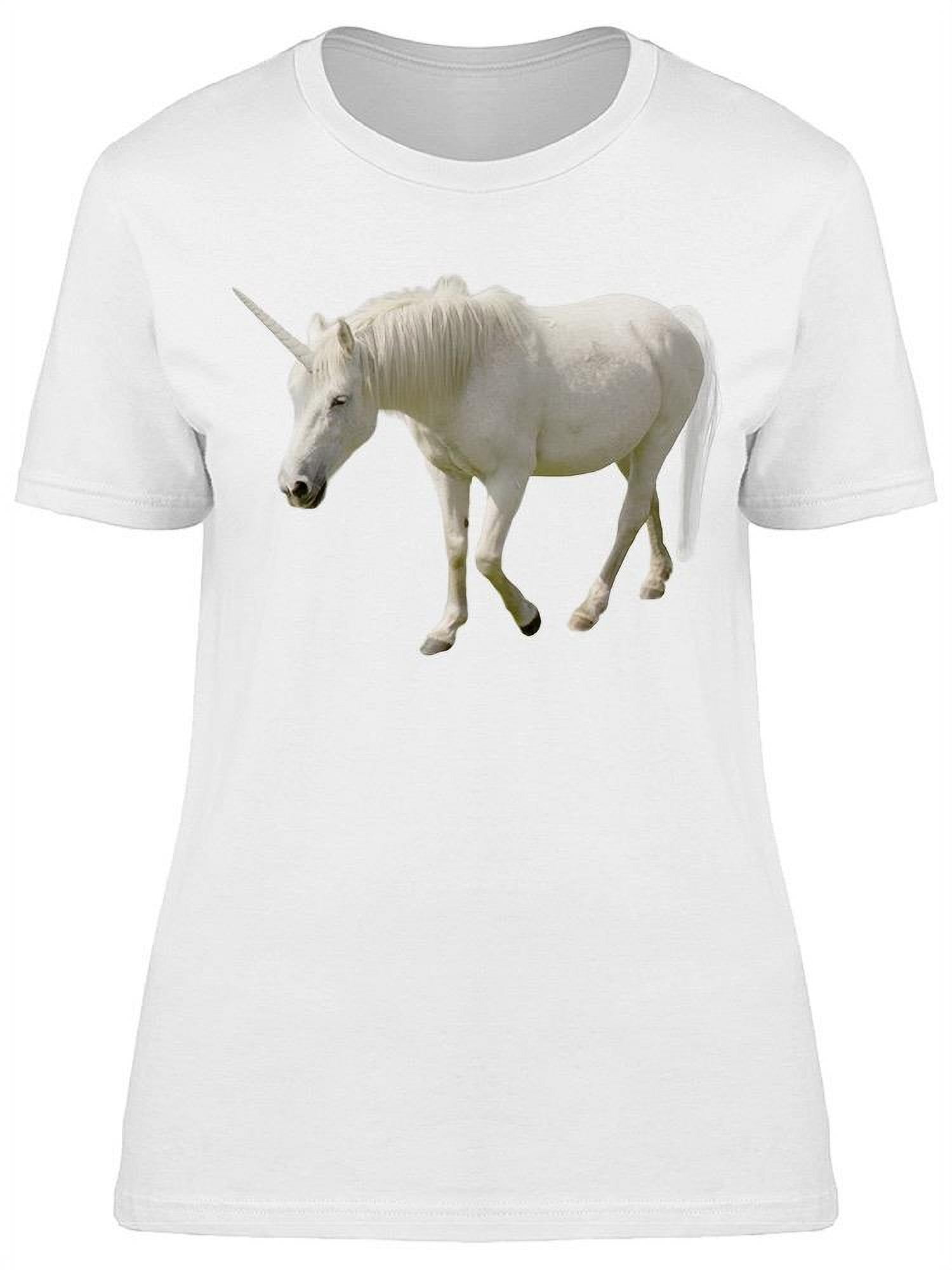 White Fantasy Real Cute Unicorn T Shirt Women Image by