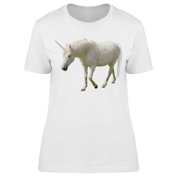 White Fantasy Real Cute Unicorn T-Shirt Women -Image by Shutterstock, Female 3X-Large
