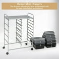 thumbnail image 6 of CZMJY 15-Drawer Rolling Cart, Storage Carts with Removable Drawers & Steel Frame, Utility Cart on Lockable Wheels for Home, School, Office, Black Gradient, 6 of 10