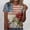 Khaki, variant on BRGZLK Women's Short Sleeve Casual Loose Independent Day Printed T Shirt Plus Size Patriotic T-Shirts American Flag Crew Neck Tops