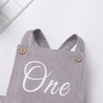 thumbnail image 5 of IBTOM CASTLE Baby Girls Boys Boho 1st Birthday Outfit Backless Overalls Romper for Cake Smash Photo Shoot 12-18 Months Gray, 5 of 8