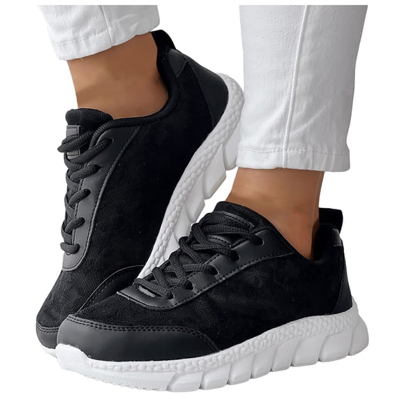 Womens Shoes Fashion Sneakers Breathable Mesh Lace Walking Tennis Shoes Comfortable Casual Running Shoes