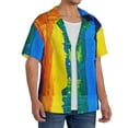 thumbnail image 2 of Kdxio Men'S Hawaiian Shirt For Men Short Sleeve Shirt Rainbow Colored Summer Casual Holiday Beach Button Down T-Shirts, 2 of 5