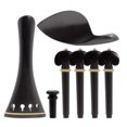 thumbnail image 1 of Muslady 4/4 Violin Accessory Parts Set Ebony with Tailpiece Chin Rest End Pin Tuning Pegs, 1 of 5