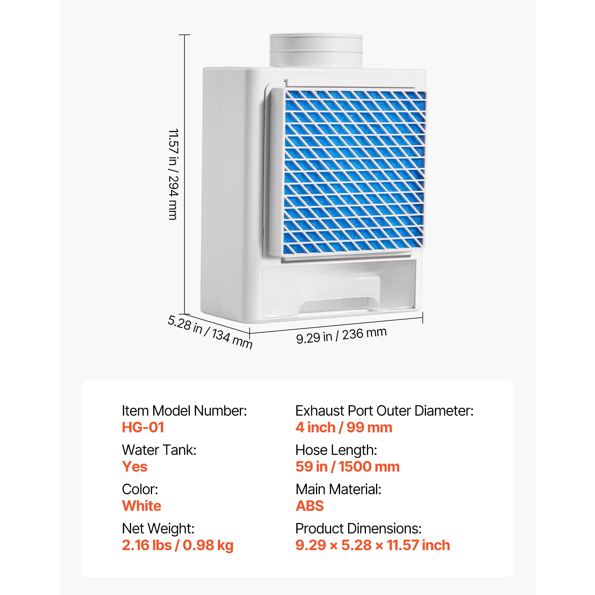 KFFKFF 3-in-1 Indoor Dryer Vent Kit, Durable ABS Material with Water Drawer for 4-inch Exhaust Port, Overheating Alert System & Includes 4 Purification Pads, Compatible with Electric Clothes Dryers