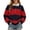 Red*, variant on RUTAYY Women's Sweatshirt Color Block Turndown Collar Versatile Pullover Long Sleeve Casual Streetwear Crewneck Sweatshirt