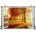 thumbnail image 2 of Fall Window Backdrop Autumn Landscape Forest Photography Background Fall Garden Photoshoot Season Natural Scenery Banner Decoration Fall Thankgiving Party Supplies Photo Studio Booth Props 6X4FT, 2 of 5
