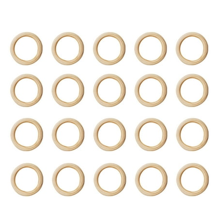 

NUOLUX 50PCS 45mm Wood Ring DIY Craft Natrual Hanging Buckle Ring Wooden Pendant Unfinished Circle DIY Keyring Accessories for Handbag Connectors Jewelry Making (Light Yellow)