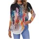 thumbnail image 1 of Camisas Para Mujer, Camisetas de Gran Tamaño, Camiseta de Moda Informal de Manga Larga, Jersey Fruncido Con Cuello Redondo Estampado, Blusa, Tops Odeerbi  ODB136042, 1 of 5