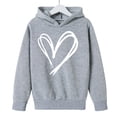 thumbnail image 4 of Cute Hoodies for Teen Girls Valentines Day Heart Print Hooded Girls Long Sleeve Pullover Sweatshirt Kids Oversized Hoodies Tops Girls Tshirts Loose Fitting Gray 3Y, 4 of 8