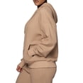 thumbnail image 4 of DYMADE Women Waffled Young Style Hooded Long Sleeved Top And Trousers Two-piece Suit, 4 of 4