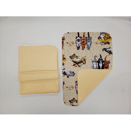 Beach Cats Hand Towels (Set of 4) (Towel Color: Yellow)